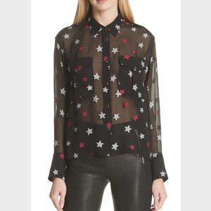 Rag & Bone women's Pearson Star silk blouse small